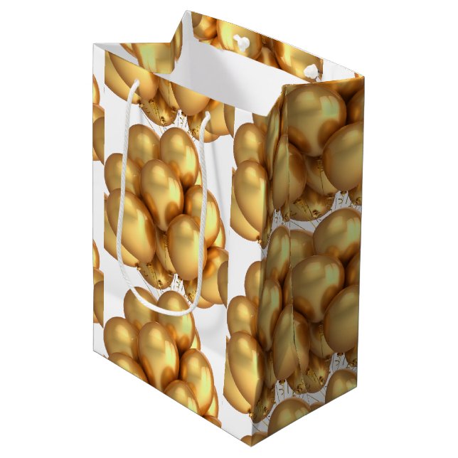Gold Balloons Paper Gift Bag (Front Angled)