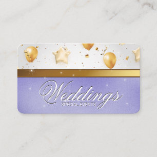 Gold Balloons Party Events Catering Business Card