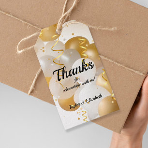 Gold Balloons Party Favour Gift Tags