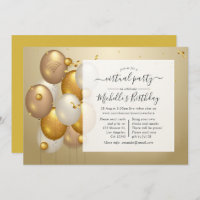 Gold Balloons Virtual Birthday Party