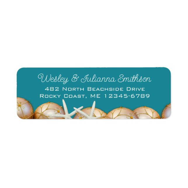 Gold Balls et Starfish Adresse de retour Modèle (Devant)