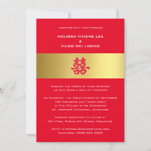 Gold Band chinois FAIRE-PART DE MARIAGE