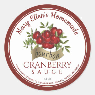 Gold Banner Bourbon and Cranberry Sauce Label     