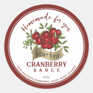 Gold Banner Bourbon and Cranberry Sauce Label     