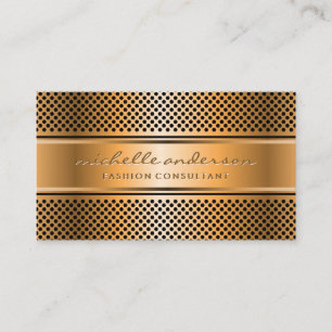 Gold Banner   Metallic Gold Perforated Mesh Business Card
