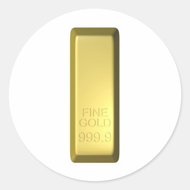 Gold Bar Classic Round Sticker (Front)