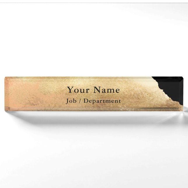 Gold bar classy executive desk name plate (Front)