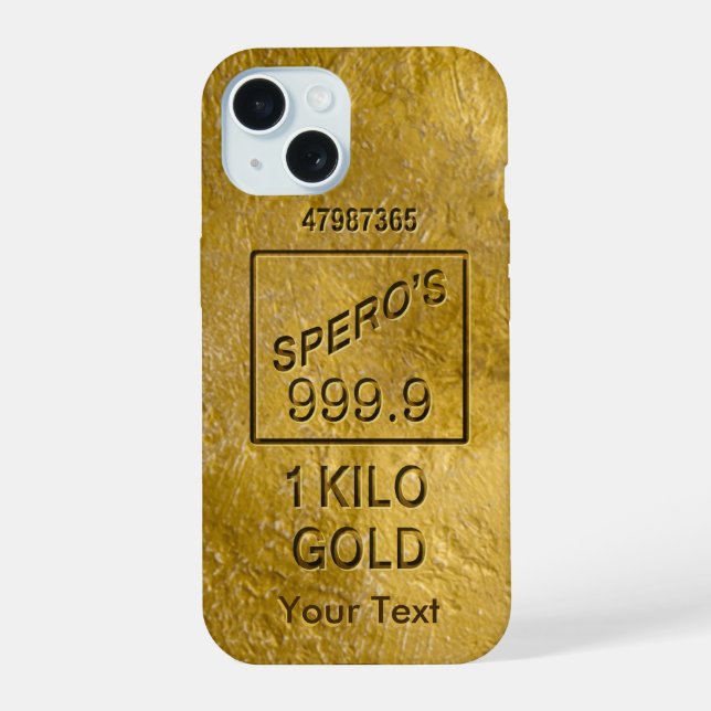 Gold Bar iPhone 15 Case (Back)