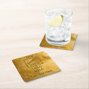 Gold Bar Square Paper Coaster