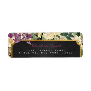 Gold Baroque Floral Vintage Return Address Labels