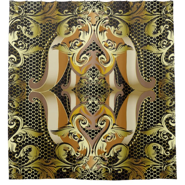 Gold Baroque luxury 3d vintage seamless pattern. L (Front)
