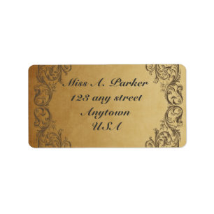 Gold Baroque ornate Elegant Address labels