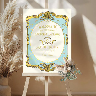 Gold Baroque Regency Gold Wedding Welcome Sign