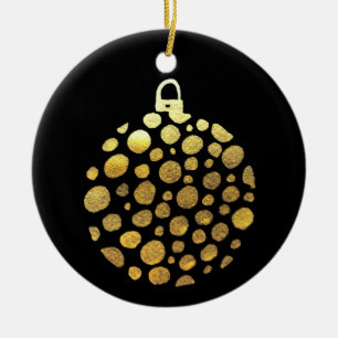 Gold bauble Christmas glam Ceramic Ornament