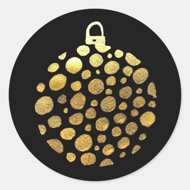 Gold bauble Christmas glam Classic Round Sticker (Front)