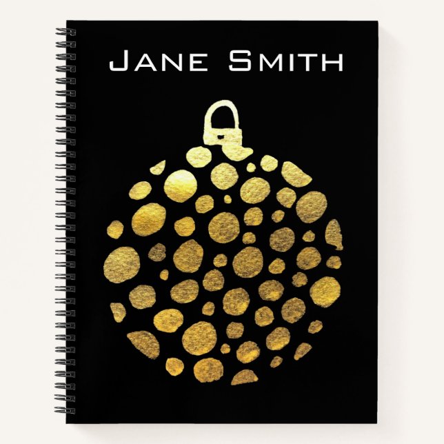 Gold bauble Christmas glam Notebook (Front)