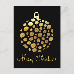 Gold bauble Christmas glam Postcard