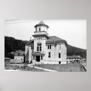 Gold Beach, Oregon View of Court House Photograp Poster