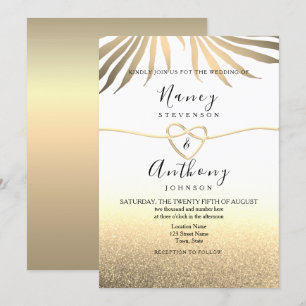Gold Beach Wedding Invitation