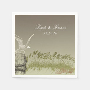 Gold Beach Wedding Napkin