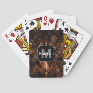Gold beam in geometric sparkly universe Monogram Playing Cards