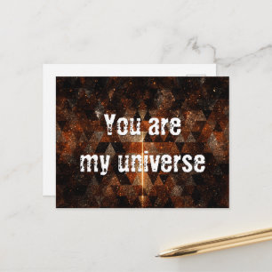 Gold beam in geometric sparkly universe postcard