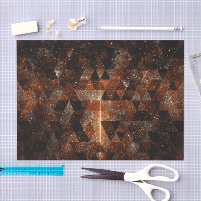 Gold beam in geometric sparkly universe  tissue paper (Craft)