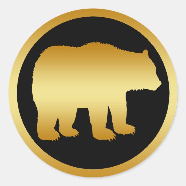 GOLD BEAR CLASSIC ROUND STICKER (Front)