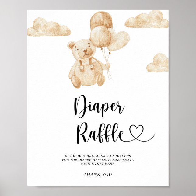 Gold Bear diaper raffle poster (Front)