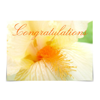 Gold Bearded Iris Wedding Congratulations Card