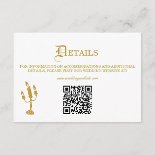 Gold Beauty and the Beast Story Book Wedding Enclosure Card