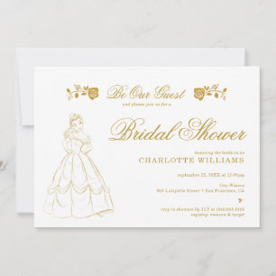 Gold Beauty et bête nuptiale de douche Invitation