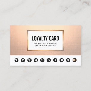 Gold Beauty Salon 10 Punch Customer Loyalty Card
