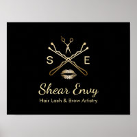 Gold Beauty Salon Logo Makeup Artist Hair Stylist