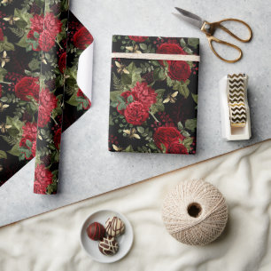 Gold Bee Floral Elegant Gift Wrapping Paper