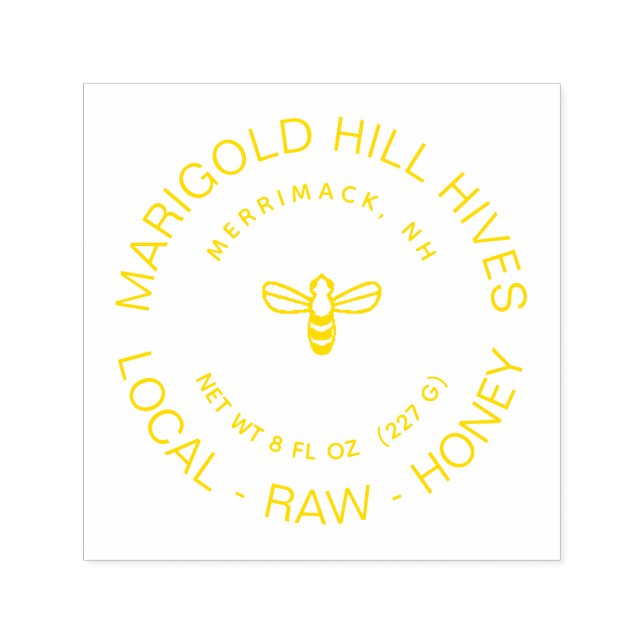 GOLD BEE HONEY LABEL STAMP FOR DARK PAPER  (Design)