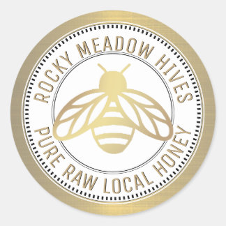 GOLD BEE LOGO BEEKEEPER HONEY LID JAR ÉTIQUETTE