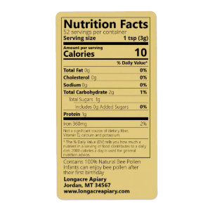 Gold Bee Pollen Nutrition Facts Food