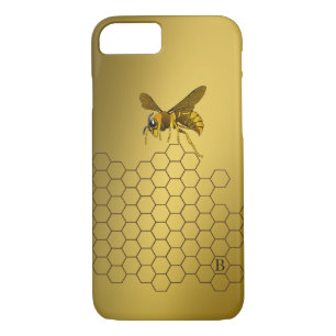 Gold Beehive Honeybee Personalized Monogrammed iPhone 8/7 Case