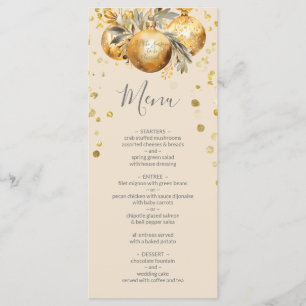Gold Beige Christmas Wedding Menu