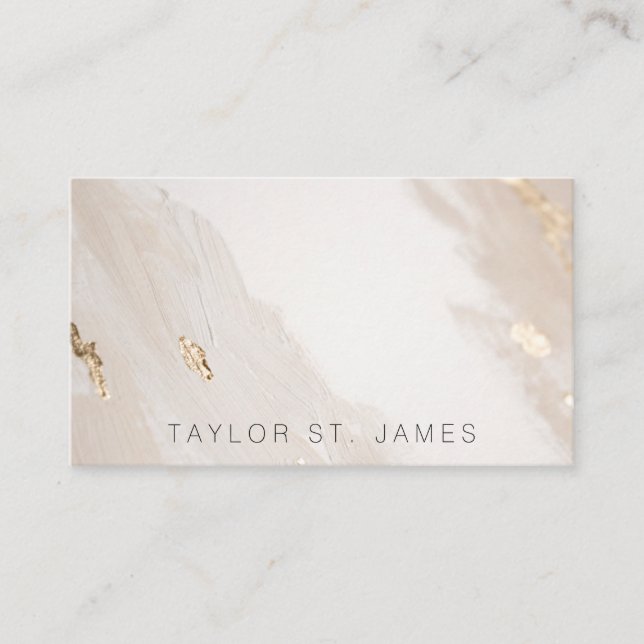 Gold Beige Rustic Business Card (Front)