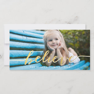 Gold Believe   2014 Holiday Photo Card