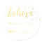 Gold Believe Handwriting | Holiday Gift Tag