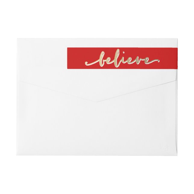 Gold Believe | Holiday Return Address Labels (Back)