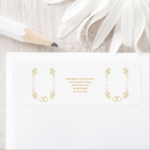 Gold Bell Scrollwork Design Mariage Adresse de ret