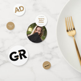 Gold Big Bold Angle-Cut Letters Graduation Confetti