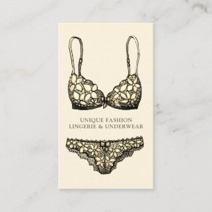 Gold Bikini Swimwear Lingerie Underwear Bra Pants Business Card