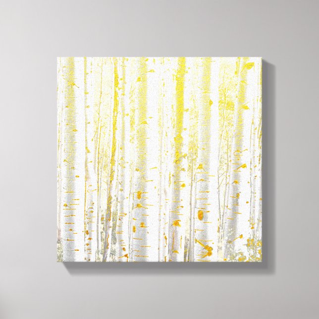 Gold Birch Forest Canvas Print (Front)
