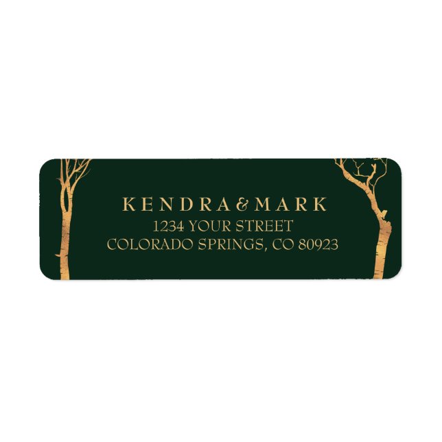 Gold Birch Tree Address Labels (Front)