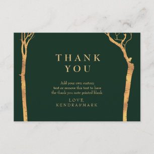 Gold Birch Tree Merci Cartes